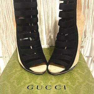 Gucci “Lady Gaga” Runway Olimpia Open Toe Bootie's/Sz 38.5/ 8.5 US)